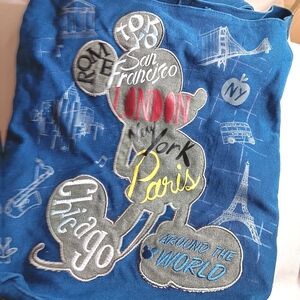 Disney Mickey Mouse Crossbody Canvas Travel Bag Blue